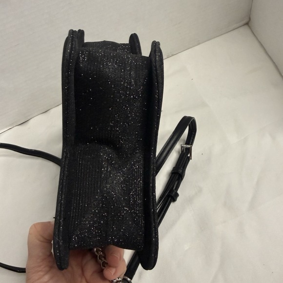 VICTORIA'S SECRET STAR CROSSBODY BAG GLITTER BLACK Sparkle Chain Party Glam VS - Picture 6 of 12